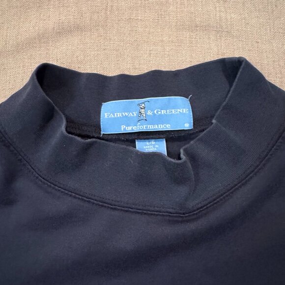 Fairway & Greene Navy Blue Long Sleeve Mock Neck Golf Pullover L Pureformance - Picture 4 of 7